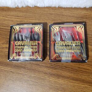 Vintage Cavalier Stainless Steel Corn Cob Skewers Holders Set of 16 Lot Japan